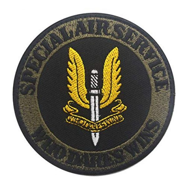Tactical Embroidery Patch Airsoft Morale Patch 1 UK Special Forces SAS Wings Who Dares Wins Tactical Embroidery Patch Hook & Loop Morale Patch Military Patch for Clothing Accessory Backpack Armband