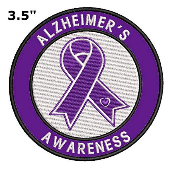 Appalachian Spirit Airsoft Morale Patch 2 Alzheimer's Awareness Support Ribbon 3.5" Embroidered Patch DIY Iron or Sew-on Decorative Vacation Travel Souvenir Applique