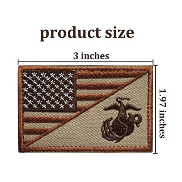 SpaceAuto Airsoft Morale Patch 3 SpaceAuto USA American Flag/Marine Corps USMC Military Tactical Morale Badge Patch 3" x 1.97" - Brown