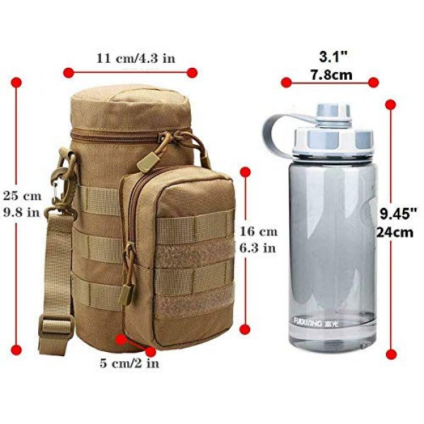 GoodTake Tactical Pouch 5 GoodTake Outdoors Molle Water Bottle Pouch Tactical Gear Kettle Waist Shoulder Bag for Army Fans Climbing Camping Hiking Bags with USA Flag Patch