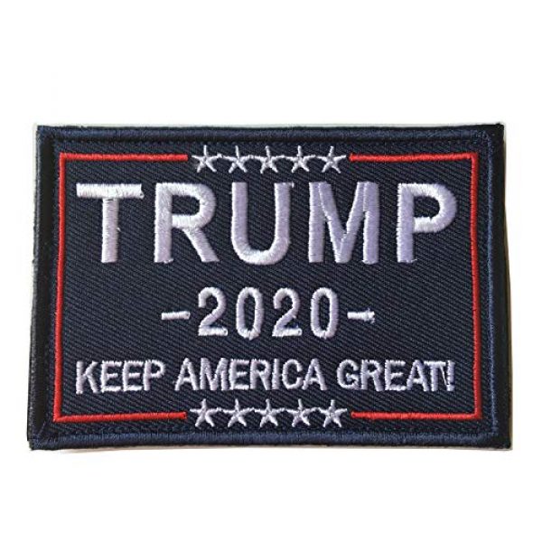 Xunqian Airsoft Morale Patch 1 Keeping America Great Donald Trump 2020 Tactical Morale Military Emblem Embroidered Fastener Hook and Loop Patch (A-Blue)