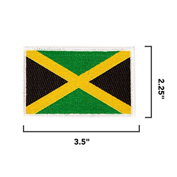 Desert Cactus Airsoft Morale Patch 2 Jamaica Flag Patch Bulk 3.5 inch x 2.25 inch State Iron On Sew Embroidered Tactical Backpack Hat Bags Jamaican (3-Pack Patch)