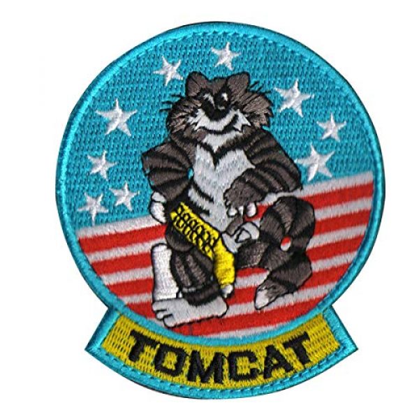 Zhikang68 Airsoft Morale Patch 1 Tomcat Top Gun US Navy Air Force Aviator Embroidered Patch Military Tactical Army Gear Morale Appliques for Hat Operator Baseball Cap Polo Backpack Jacket Shirt DIY Sew On Costume Badge (Tomcat)