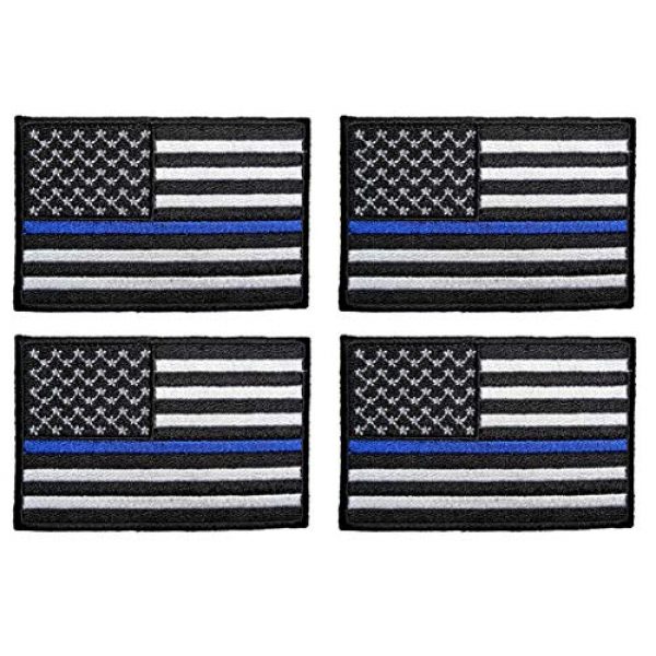 ASA Techmed Airsoft Morale Patch 1 ASA Techmed 4 Pack US USA Flag Embroidered Patch Thin Blue Line Police Emblem Military Iron On Sew On Tactical Morale Patch for Hats Backpacks Caps Jackets + More