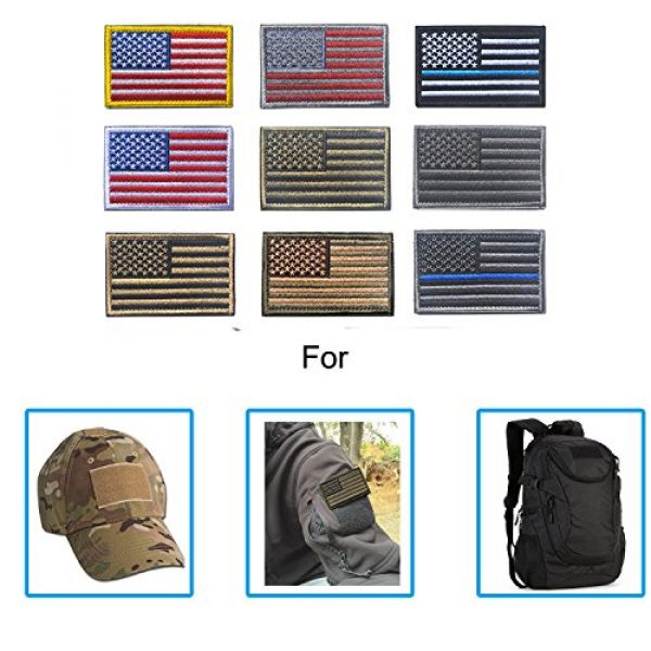 TopAAA Airsoft Morale Patch 2 Tactical Morale Tags Patch USA Flag Embroidered American Flag Patch Hook&Loop Fastener Backing Emblem, Red & Grey