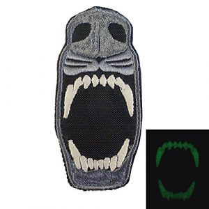 LEGEEON Airsoft Morale Patch 1 LEGEEON Glow Dark GITD K9 Dog Teeth Fear The Night Morale Tactical Embroidered Sew Iron on Patch