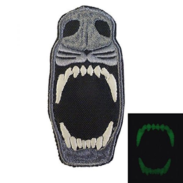 LEGEEON Airsoft Morale Patch 1 LEGEEON Glow Dark GITD K9 Dog Teeth Fear The Night Morale Tactical Embroidered Sew Iron on Patch