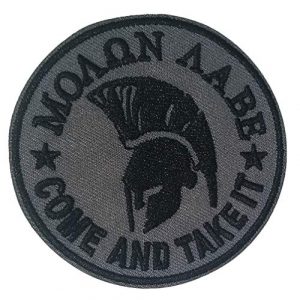 Appalachian Spirit Airsoft Morale Patch 1 Molon Labe Spartan Helmet 3" Embroidered Premium Patch Iron-On/Sew-On Decorative Applique Cap Hat American Nation Country Patriotic Military Veteran Uniform Name Tag Custom Gear Ancient Warrior