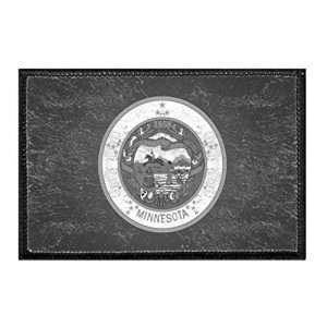 P PULLPATCH Airsoft Morale Patch 1 Minnesota State Flag - Black and White - Distressed Morale Patch | Hook and Loop Attach for Hats, Jeans, Vest, Coat | 2x3 in | by Pull Patch