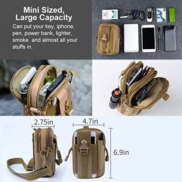 ofone Tactical Pouch 5 Tactical Molle Pouch Outdoor Sports Belt Waist Pack Bag Military Waist iPhone Gadget Money Pocket EDC Security Carry Case for Camping Hiking Mountaineering
