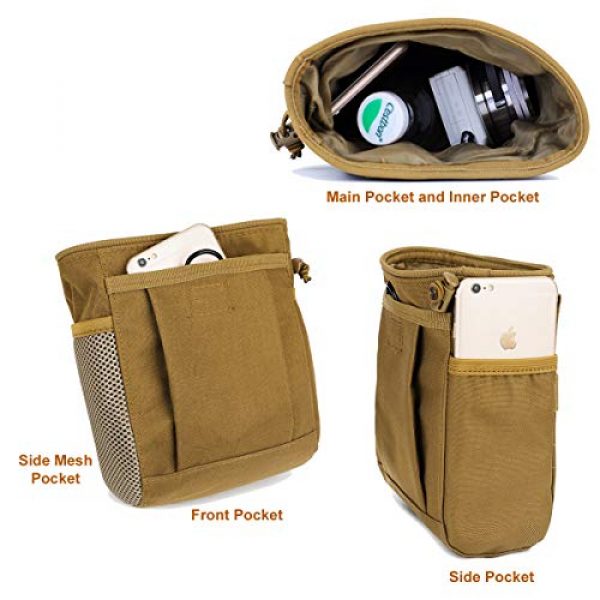 BraveHawk OUTDOORS Tactical Pouch 4 BraveHawk OUTDOORS MOLLE Dump Pouch, 900D Nylon Oxford Tactical Drawstring Magazine Ammo Reloader Pouch Outdoor Adjustable Military Utility Belt Fanny Hip Bag