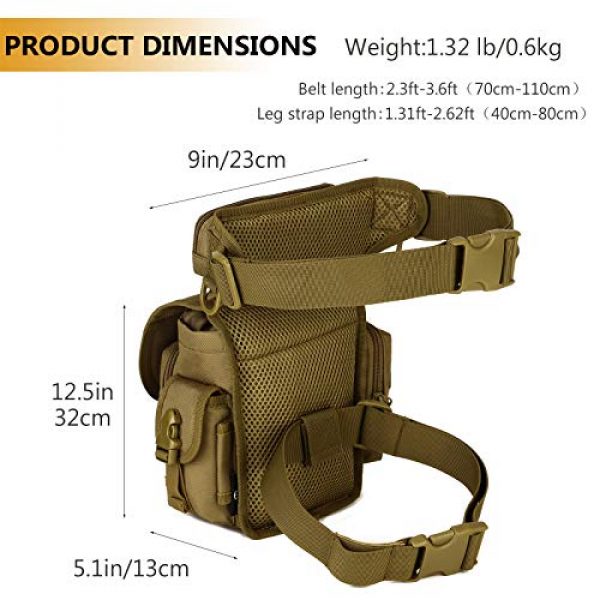 Protector Plus Tactical Pouch 6 Protector Plus Tactical Drop Leg Bag Military Tool Fanny Thigh Pack Utility Airsoft Motorcycle Cycling Waist Gear Pouch (Patch Included)