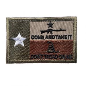 Backwoods Barnaby Airsoft Morale Patch 1 Backwoods Barnaby Texas Flag Don't Tread on Me/Come and Take It Morale Patch with Hook & Loop