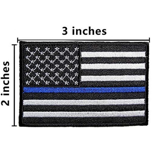ASA Techmed Airsoft Morale Patch 3 ASA Techmed 4 Pack US USA Flag Embroidered Patch Thin Blue Line Police Emblem Military Iron On Sew On Tactical Morale Patch for Hats Backpacks Caps Jackets + More