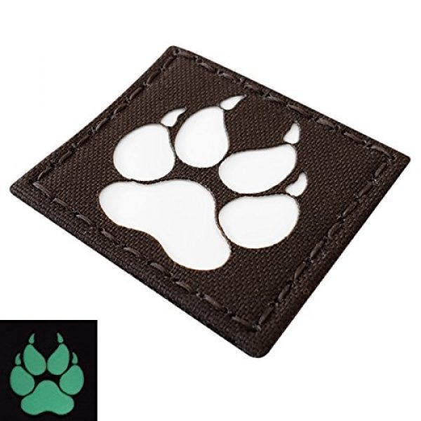 Tactical Freaky Airsoft Morale Patch 4 K9 Handler Dog Paw 2x2 GITD Tactical Morale Fastener Patch
