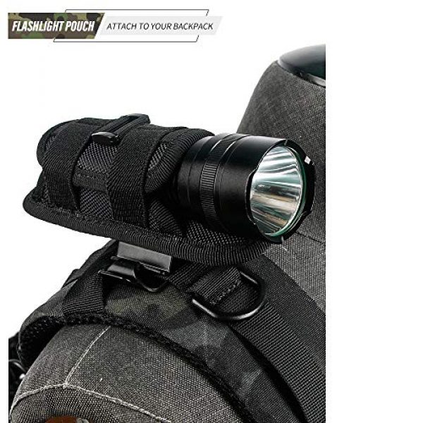 LIVANS Tactical Pouch 5 LIVANS Tactical Flashlight Pouch Holster, Rotatable Flashlight Holder Belt Clip Tactical Torch Carry Case with 360 Degree Carabiner Reel Clip