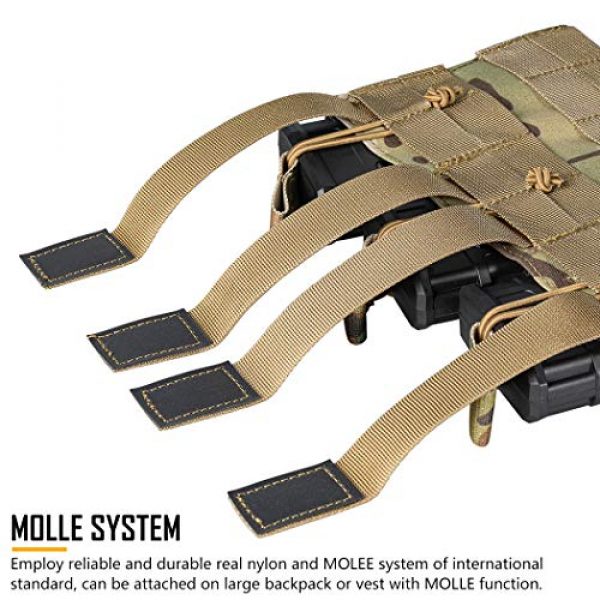 IDOGEAR Tactical Pouch 5 IDOGEAR Triple Mag Pouch Open Top 5.56mm Magazine Pouch Fit for M4 M16 AR-15 Tactical Molle Mag Carrier 500D Nylon Airsoft Hunting Military Gear