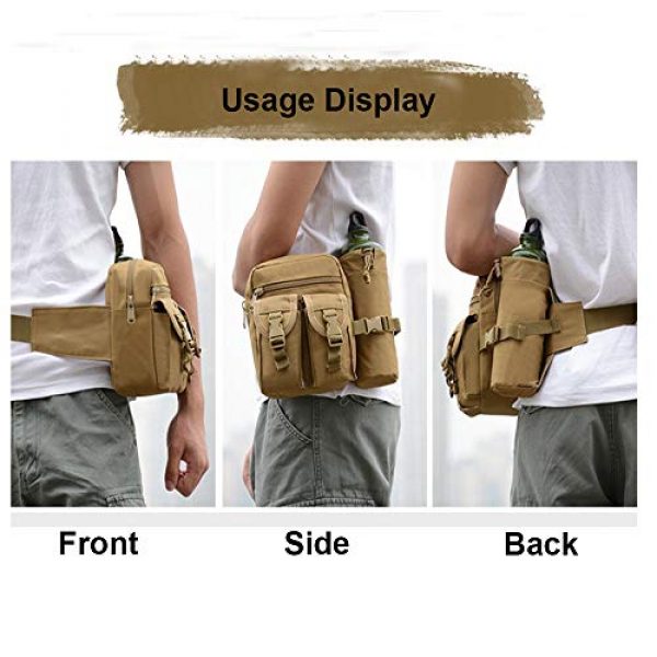 Gexgune Tactical Pouch 6 Gexgune Tactical Kettle Bag Outdoor Waist Belt Bag 900D Military Water Bottle Holder Bag Waterproof Utility Bag for Running Climbing
