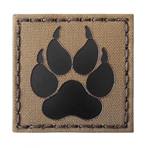 Tactical Freaky Airsoft Morale Patch 1 Coyote Brown Tan Infrared IR K9 Dog Handler Paw K-9 2x2 Tactical Morale Touch Fastener Patch