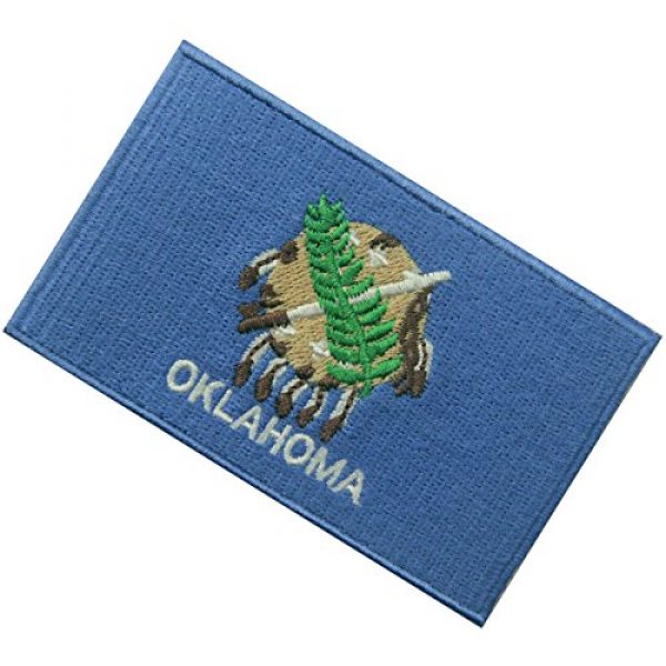 EmbTao Airsoft Morale Patch 4 Oklahoma State Flag Embroidered Emblem Iron On Sew On OK Patch