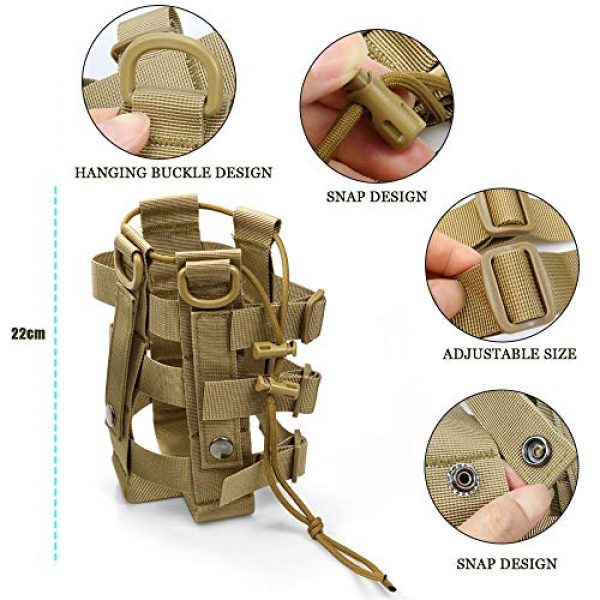 POMER Tactical Pouch 3 POMER Tactical Drawstring Molle Water Bottle Holder Tactical Pouch - Drawstring Open Top & Mesh Bottom Travel Water Bottle Bag