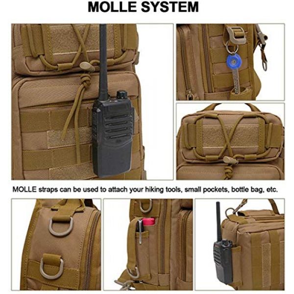 ACOMOO Tactical Backpack 4 ACOMOO Tactical Sling Backpack Tackle Bag Unisex MOLLE Casual Daypack for Fishing Hunting Hiking Trvel Camo Black
