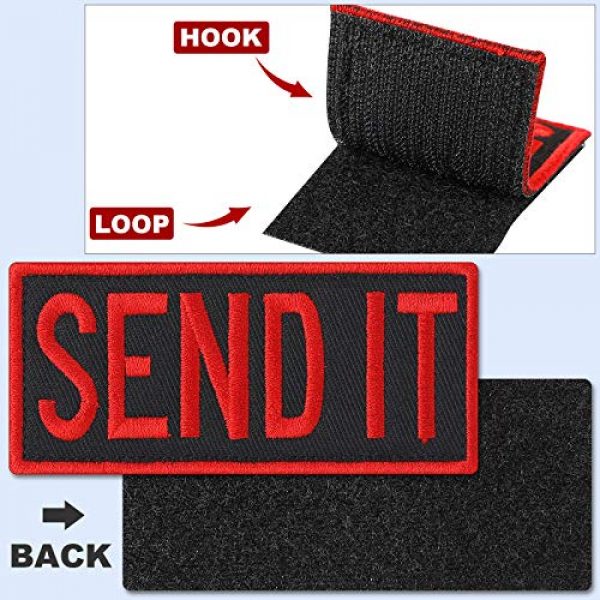 Syhood Airsoft Morale Patch 2 3 Pieces Send It Embroidered Patch with Hook and Loop Fastener Backing Tactical Applique Uniform Patch Funny Military Patch for Caps Bags Vests Uniforms, 3 Colors
