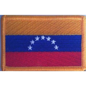 Fast Service Designs Airsoft Morale Patch 1 Venezuela 7 Star Flag Patch with Hook & Loop Patriotic Travel Morale Gold Border Venezuelan MC Biker Shoulder Emblem