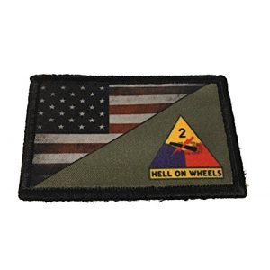 RedheadedTshirts Airsoft Morale Patch 1 Full Color 2nd Armored Division USA Flag Morale Patch Tactical Military. 2x3" Hook Made in The USA Perfect for Your Rucksack, Pack Bag, Molle Gear, Operator hat or Cap!