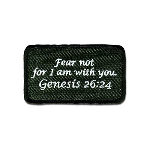 BASTION Airsoft Morale Patch 1 BASTION Morale Patches (Genesis 26:24, Colors) | 3D Embroidered Patches with Hook & Loop Fastener Backing | Well-Made Clean Stitching | Christian Patches Ideal for Tactical Bag, Hats & Vest (Green)