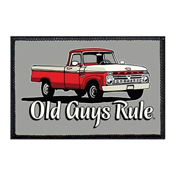 OLD GUYS RULE Airsoft Morale Patch 4 OLD GUYS RULE Trucks Morale Patches by Pull Patch | Set of 3 | Easy Hook and Loop Attach to Hats, Jeans, Vest, Coat | 2x3 inches | Low Profile, Enclosed Border | Gift for Dad, Husband