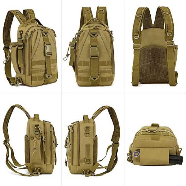 ACOMOO Tactical Backpack 4 ACOMOO Tactical Backpack Multi-Functional Molle Sling Backpacks One Strap Shoulder Bag Camo Black