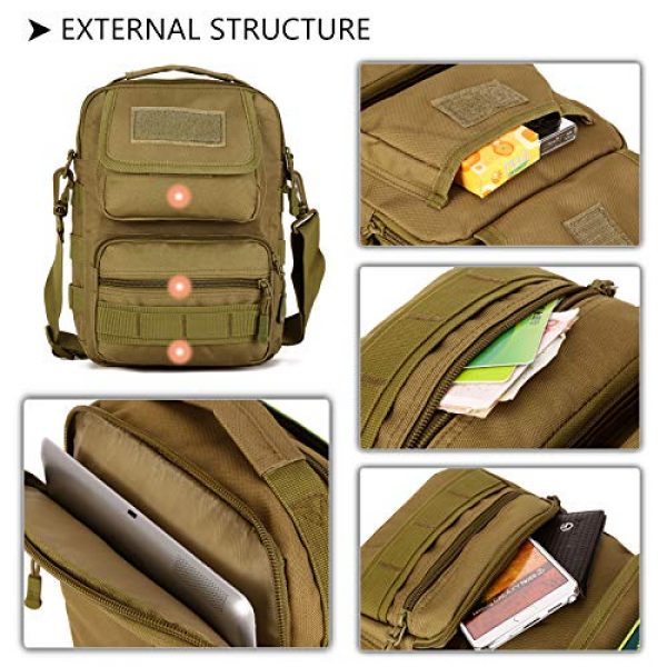 Protector Plus Tactical Pouch 6 Protector Plus Tactical Messenger Bag Men Military MOLLE Sling Shoulder Pack Tool Briefcase Assault Gear Handbags Outdoor Utility Carry Satchel (Patch Included)
