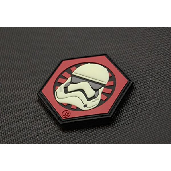 Empire Tactical USA Airsoft Morale Patch 4 2.5" x 2.5" 3d PVC First Order Gitd Glow in the Dark Stormtrooper Helmet morale hook/loop Patch