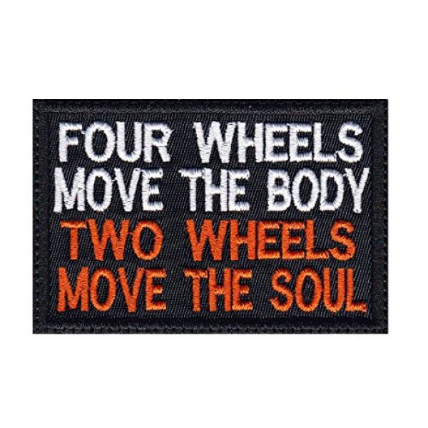 Tactical Patch Works Airsoft Morale Patch 1 4 Wheels Move The Body 2 Wheels Move The Soul Biker Motorcycle Patch