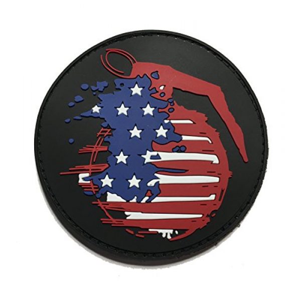 Empire Tactical USA Airsoft Morale Patch 2 The Tactical American Frag 3" PVC (Hook/Loop) Grenade Military Veteran Patch