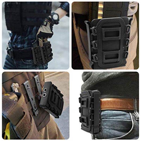 RioRand Tactical Pouch 5 RioRand 2PCS Tactical Softshell Magazine Pouch 5.56mm 7.62mm Airsoft Hunting Shooting Soft Shell Mag Carrier Bag with Molle Clip/Air Hole