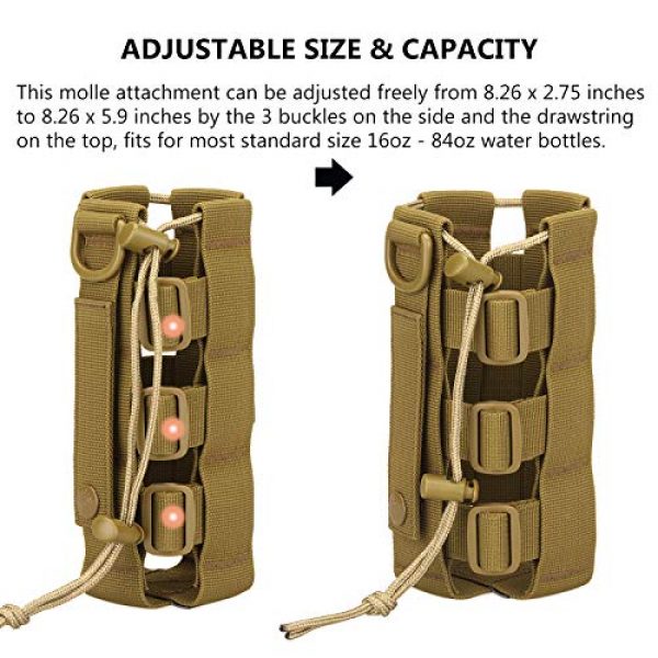 Protector Plus Tactical Pouch 3 Protector Plus Tactical Water Bottles Pouch Military MOLLE Adjustable Kettle Holder Bag H2O Drinks Carrier Case