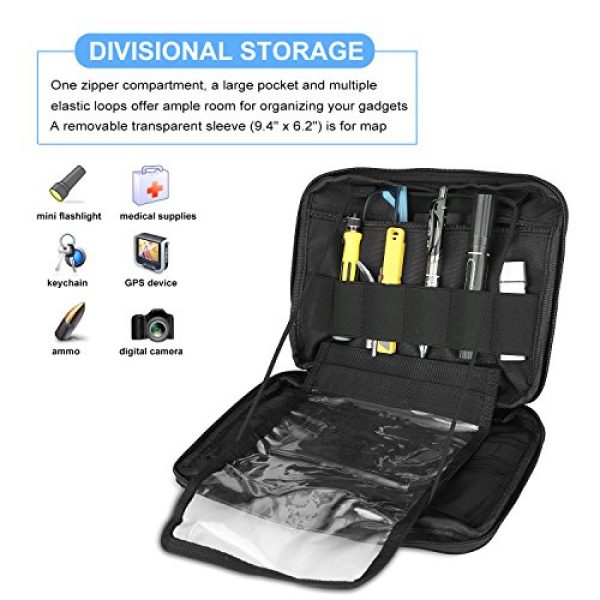 ProCase Tactical Pouch 4 ProCase Tactical MOLLE Pouch, Compact EDC Admin Utility Gadget Gear Belt Waist Pack Bag Multi-Purpose Water-Resistant Military Tool Holder Organizer Medical First Aid Kit -Black