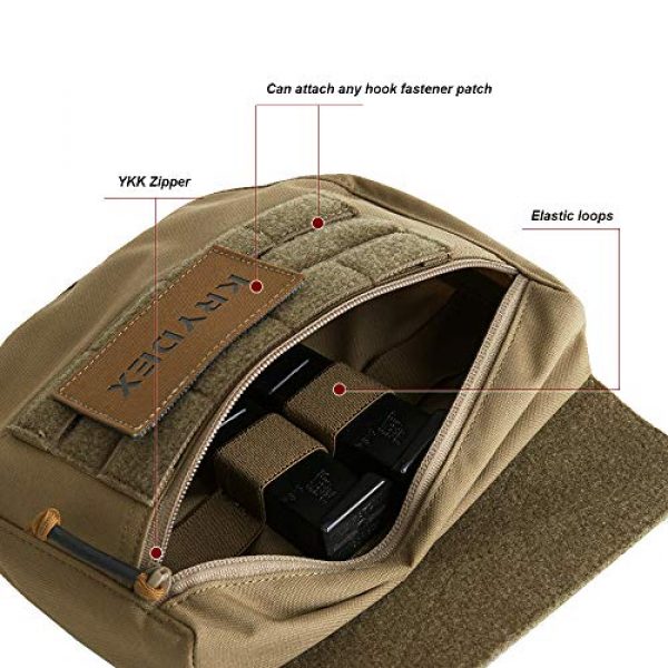 KRYDEX Tactical Pouch 5 KRYDEX Tactical Dump Drop Pouch with Hook and Loop for JPC CPC AVS Vest Utility Tool Bag Airsoft Paintball