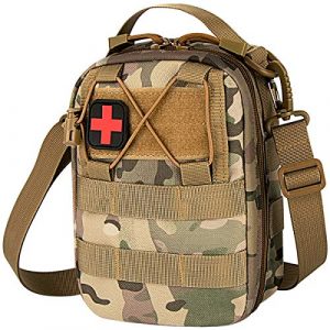 IronSeals Tactical Pouch 1 IronSeals Tactical Emergency Survival Kit Large Shoulder Tape Interlayer Molle Pouch Bag with Plenty of Compartments Zipper Fastener