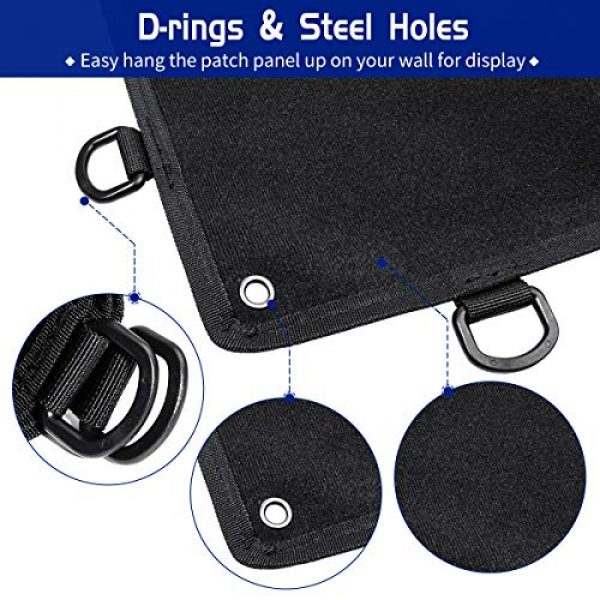 IronSeals Airsoft Morale Patch 6 IronSeals Morale Patch Panel, Tactical Board Patch Organizer Holder - Loop Surface, Steel Ring, D-Hook and Flag Patch