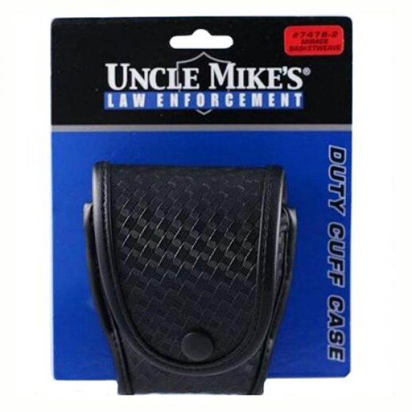 Uncle Mike's Tactical Pouch 1 Uncle Mike's Mirage Basketweave Duty Single Snap Close Cuff Case, Black