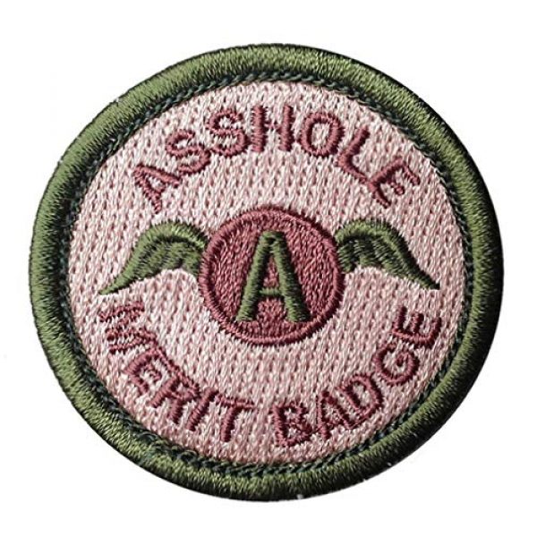 ShowPlus Airsoft Morale Patch 1 ShowPlus Asshole Merit Badge Morale Tactical Embroidered Patch (Pink)