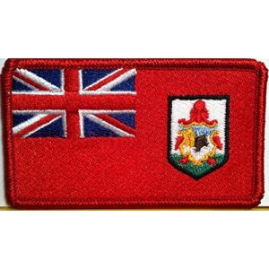 Fast Service Designs Airsoft Morale Patch 1 Bermuda Flag Patch with Hook & Loop Travel Patriotic Morale Shoulder Emblem Red Border Version #806