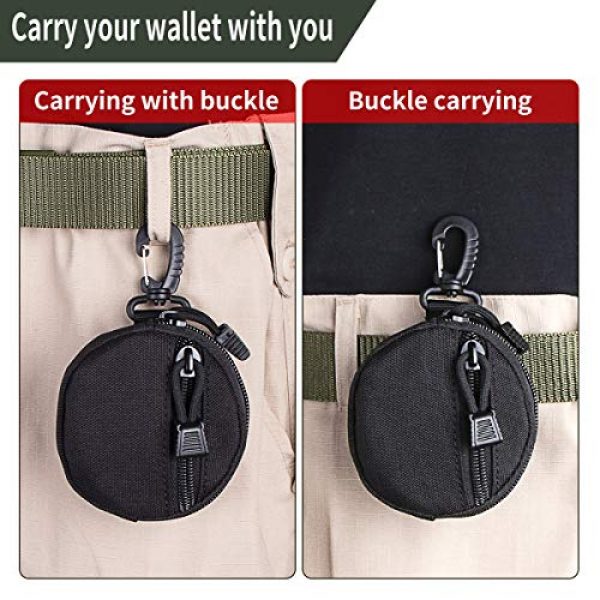 IronSeals Tactical Pouch 3 IronSeals Outdoor Circle Carrying Key Holder Case Small Zipper Coin Purse Keychain Wallet Bag