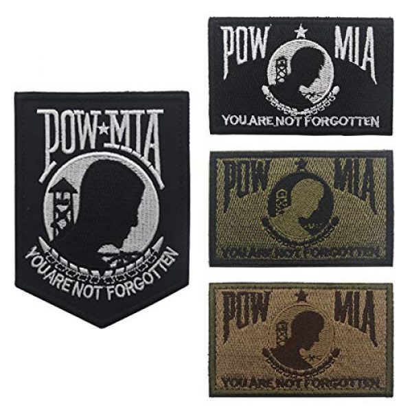 Zhikang68 Airsoft Morale Patch 5 POW MIA You are Not Forgotten Embroidered Patches Motorcycle Biker Vest Jacket Sew On Morale Vietnam,Military Shield Emblem(Khaki)
