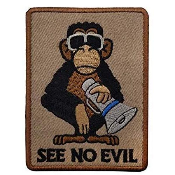Tactical Embroidery Patch Airsoft Morale Patch 1 Three Wise Monkey See Speak Hear No Evil Embroidery Patch Military Tactical Morale Patch Badges Emblem Applique Hook Patches for Clothes Backpack Accessories