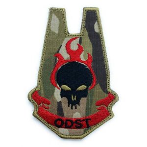 Almost SGT Airsoft Morale Patch 1 Halo ODST Patch- Funny Tactical Military Morale Embroidered Patch Hook Backing(Camouflage -Red)
