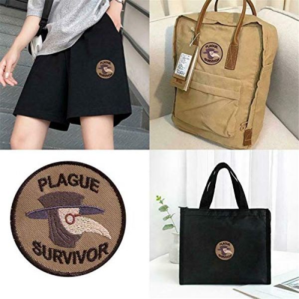 S-SNAIL-OO Airsoft Morale Patch 7 S-SNAIL-OO 7pcs Plague Survivor Geek Merit Badge Patch - Military Patches with Velcro - Embroidered Morale Patch - Hook and Loop Attach for Hats, Jeans, Vest, Coat